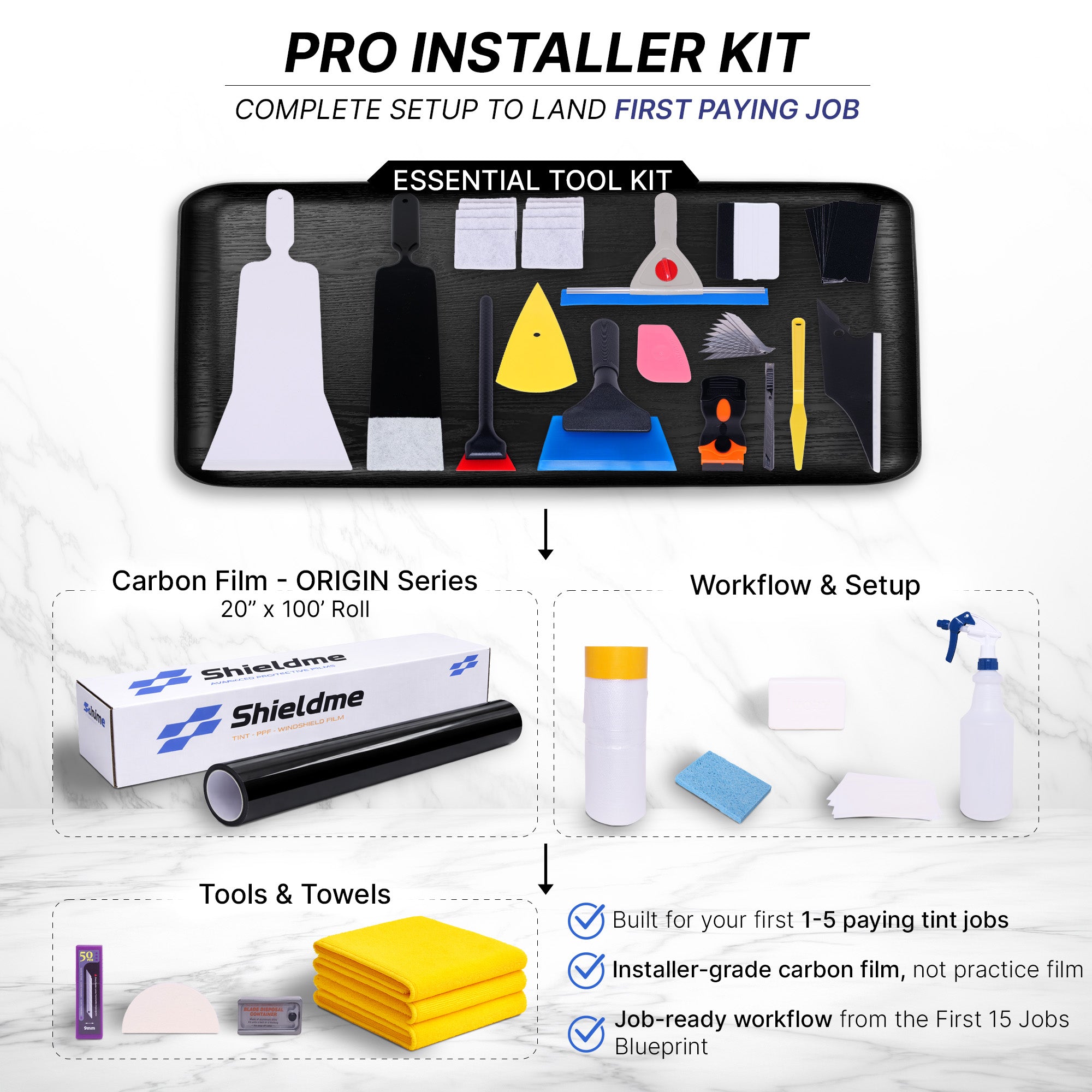 Pro Window Tint Starter Kit With Film - Land Your First 5 Tint Jobs