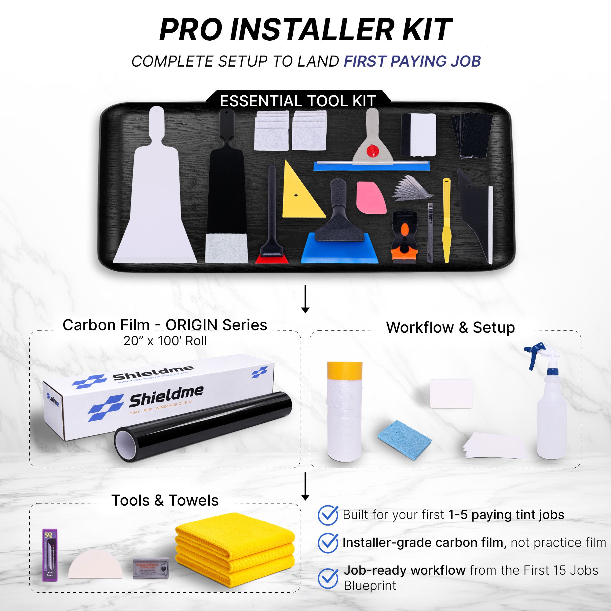 Pro Window Tint Starter Kit With Film - Land Your First 5 Tint Jobs